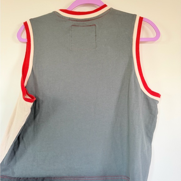 Marvel Logo Sleeveless Tank Top Colorblock Red/Gray Unisex Style Size XL - Picture 6 of 7